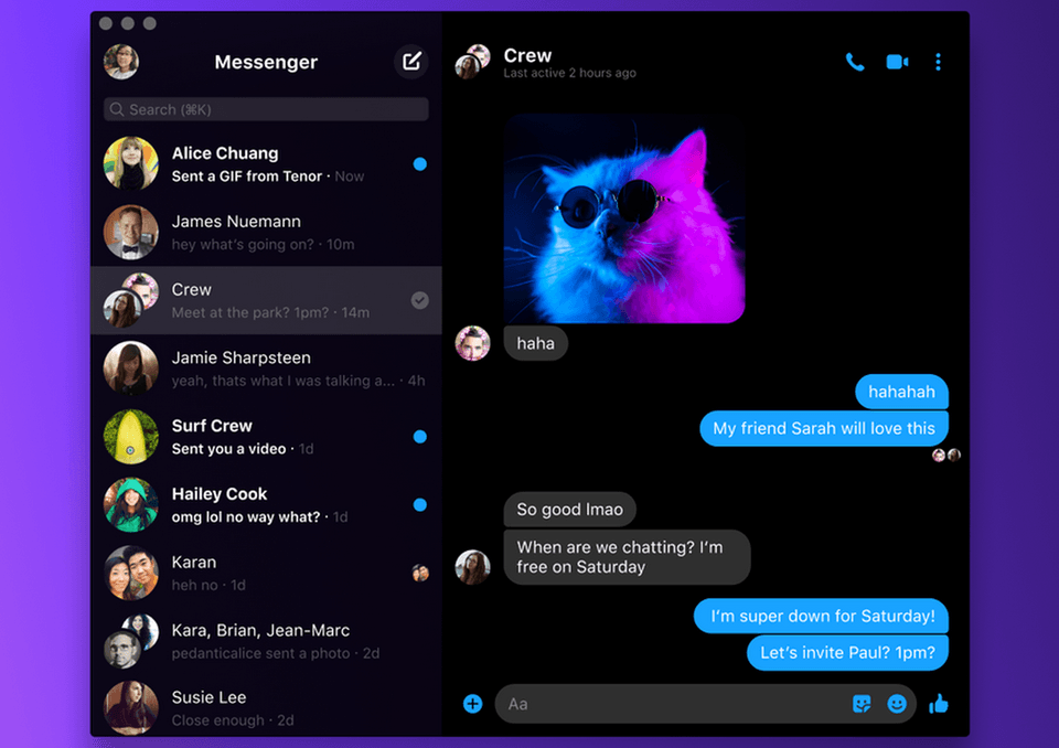 Facebook Messenger na desktope
